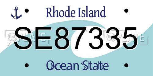 SE87335 Rhode Island License Plate