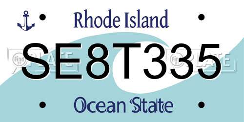 SE8T335 Rhode Island License Plate