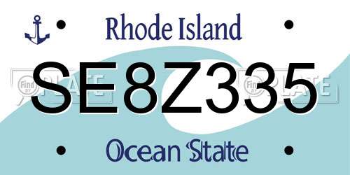 SE8Z335 Rhode Island License Plate