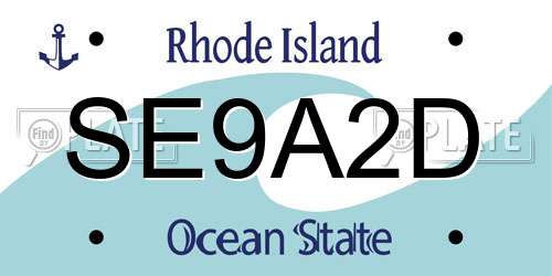 SE9A2D Rhode Island License Plate