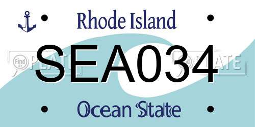 SEA034 Rhode Island License Plate