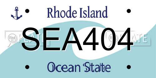 SEA404 Rhode Island License Plate
