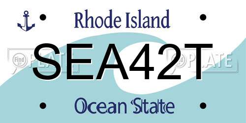SEA42T Rhode Island License Plate