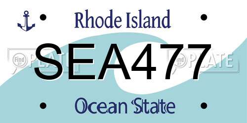 SEA477 Rhode Island License Plate
