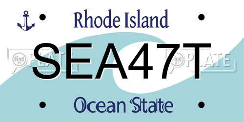 SEA47T Rhode Island License Plate