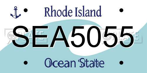 SEA5055 Rhode Island License Plate