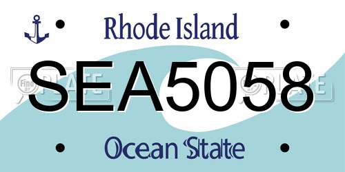 SEA5058 Rhode Island License Plate