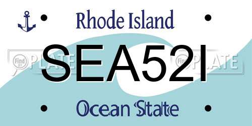 SEA52I Rhode Island License Plate
