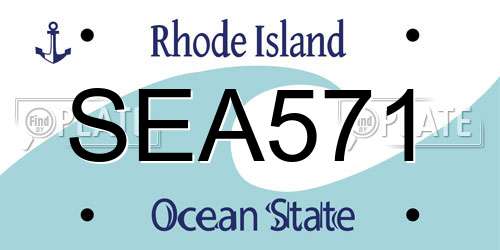 SEA571 Rhode Island License Plate