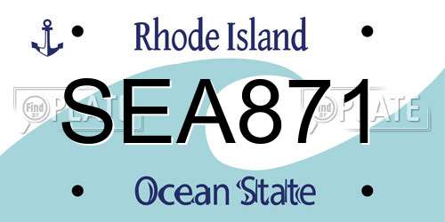 SEA871 Rhode Island License Plate