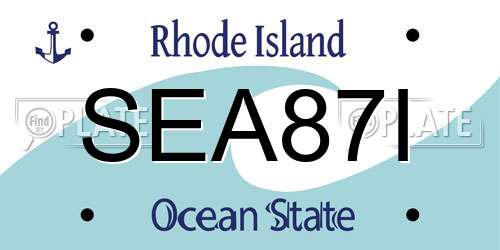 SEA87I Rhode Island License Plate