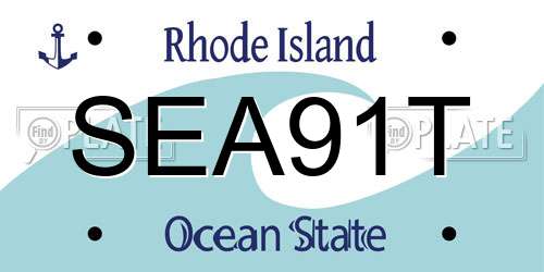 SEA91T Rhode Island License Plate