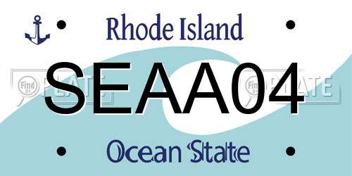 SEAA04 Rhode Island License Plate