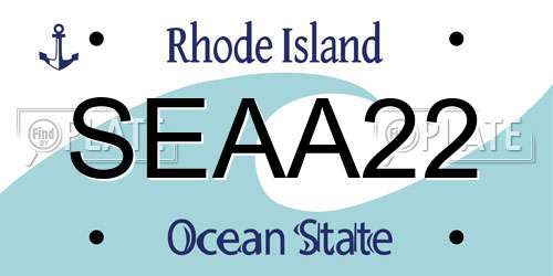 SEAA22 Rhode Island License Plate