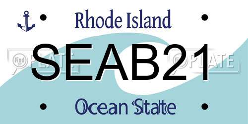 SEAB21 Rhode Island License Plate
