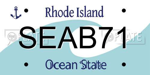 SEAB71 Rhode Island License Plate