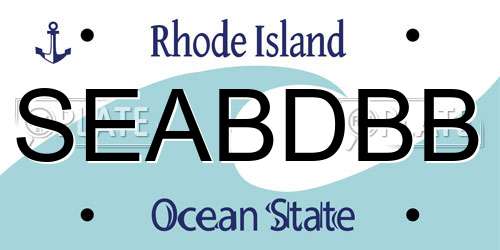 SEABDBB Rhode Island License Plate