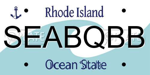 SEABQBB Rhode Island License Plate