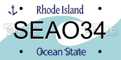 SEAO34 Rhode Island License Plate