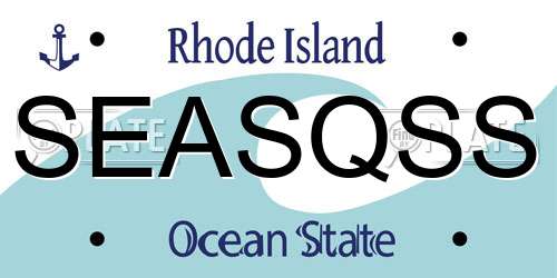 SEASQSS Rhode Island License Plate