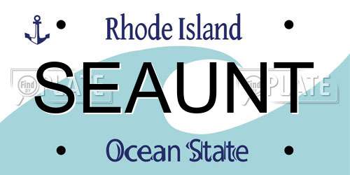 SEAUNT Rhode Island License Plate