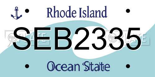 SEB2335 Rhode Island License Plate