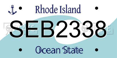 SEB2338 Rhode Island License Plate