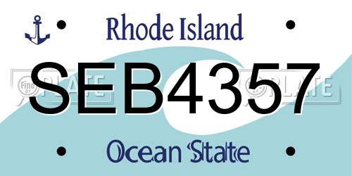 SEB4357 Rhode Island License Plate