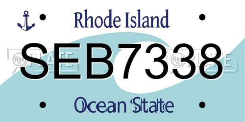 SEB7338 Rhode Island License Plate