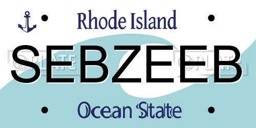 SEBZEEB Rhode Island License Plate