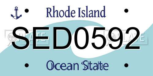 SED0592 Rhode Island License Plate