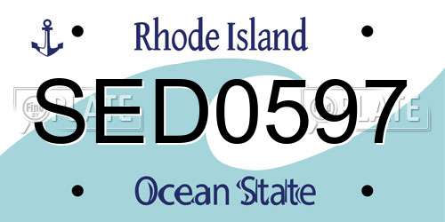 SED0597 Rhode Island License Plate