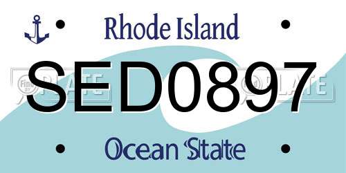 SED0897 Rhode Island License Plate