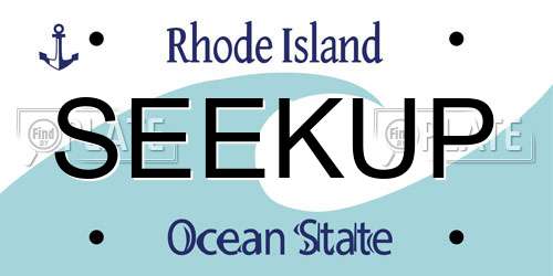 SEEKUP Rhode Island License Plate