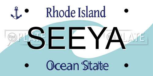 SEEYA Rhode Island License Plate