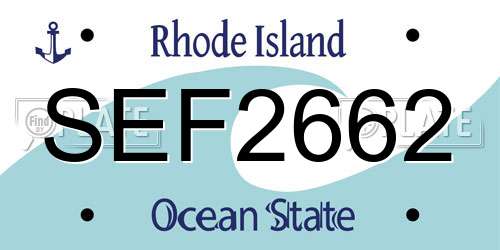 SEF2662 Rhode Island License Plate