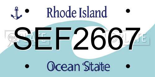 SEF2667 Rhode Island License Plate