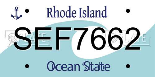 SEF7662 Rhode Island License Plate