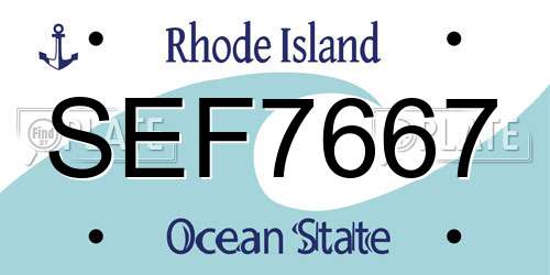 SEF7667 Rhode Island License Plate