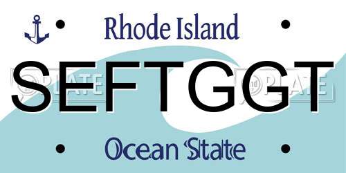 SEFTGGT Rhode Island License Plate
