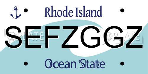 SEFZGGZ Rhode Island License Plate