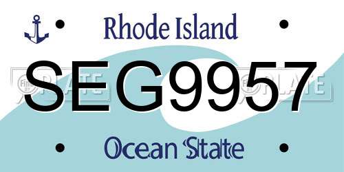 SEG9957 Rhode Island License Plate