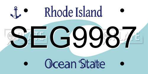 SEG9987 Rhode Island License Plate