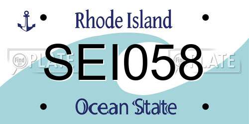 SEI058 Rhode Island License Plate