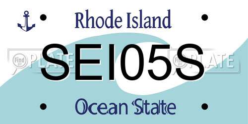 SEI05S Rhode Island License Plate