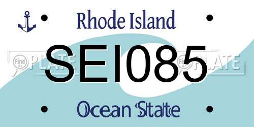 SEI085 Rhode Island License Plate
