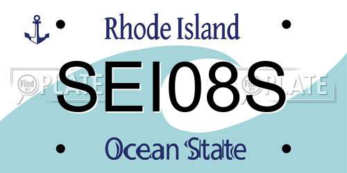 SEI08S Rhode Island License Plate
