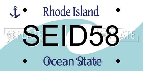 SEID58 Rhode Island License Plate