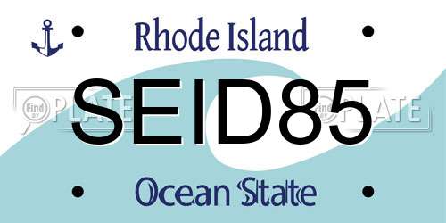 SEID85 Rhode Island License Plate