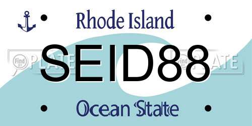 SEID88 Rhode Island License Plate